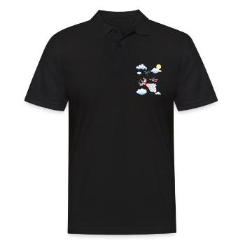 Saut en parachute Jésus, Parachute, Parachutisme, - Polo Homme - noir - Devant - Kai (181cm)