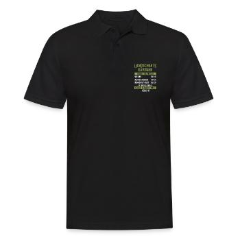 GardenIng Galabau Gardener - Men's Polo Shirt - black - Front - Kai (181cm)