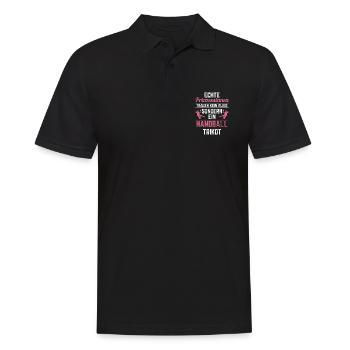 Handball Handballer - Männer Poloshirt - Schwarz - Vorne - Kai (181cm)