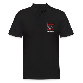 Pferd Noriker Pferde - Männer Poloshirt - Schwarz - Vorne - Kai (181cm)