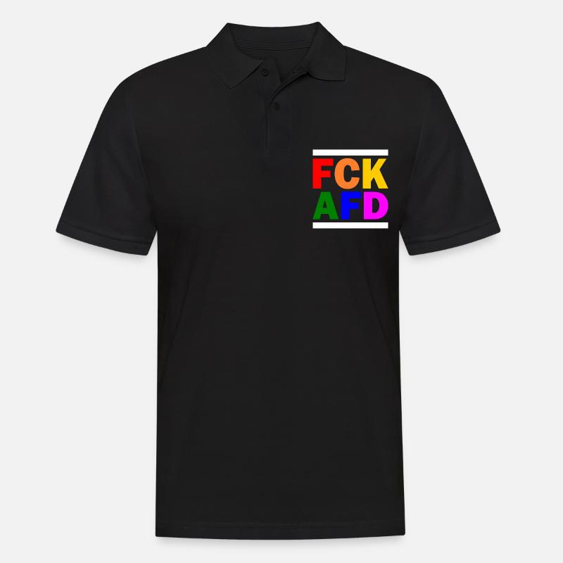 Fck afd - Männer Poloshirt - Schwarz