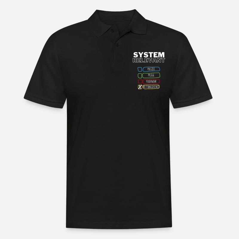 Systemrelevant | Rettungsdienst - Männer Poloshirt - Schwarz