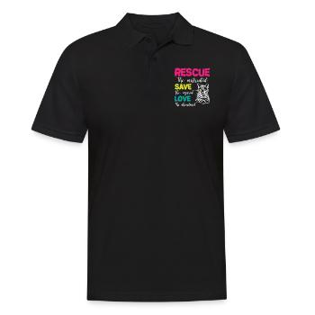 Rescue Save Love Cats - Männer Poloshirt - Schwarz - Vorne - Kai (181cm)