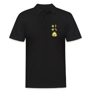 Beer Fusion Hops Malt Anime Manga Beer Drinker - Men's Polo Shirt - black - Front - Kai (181cm)