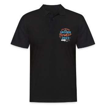 Großer Bruder 2023 Jungen Geschwister Geburt - Männer Poloshirt - Schwarz - Vorne - Kai (181cm)