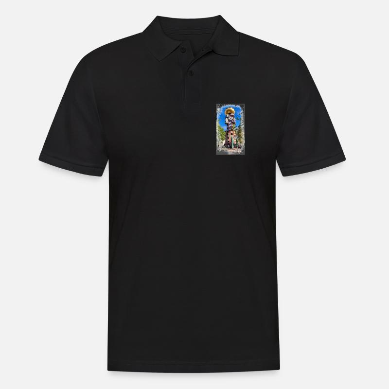 Hundertwasserturm beim Kuchlbauer - Männer Poloshirt - Schwarz