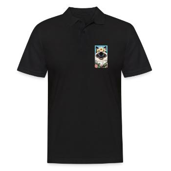Natural beauty Burma Seal Point with floral wreath - Men's Polo Shirt - black - Front - Kai (181cm)