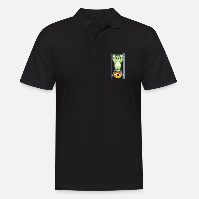 Turtle Bodybuilder Pull-ups Bodybuilding - Men's Polo Shirt - black