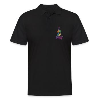 I Am So Lonely Say Colorful Text Painting Print - Men's Polo Shirt - black - Front - Kai (181cm)