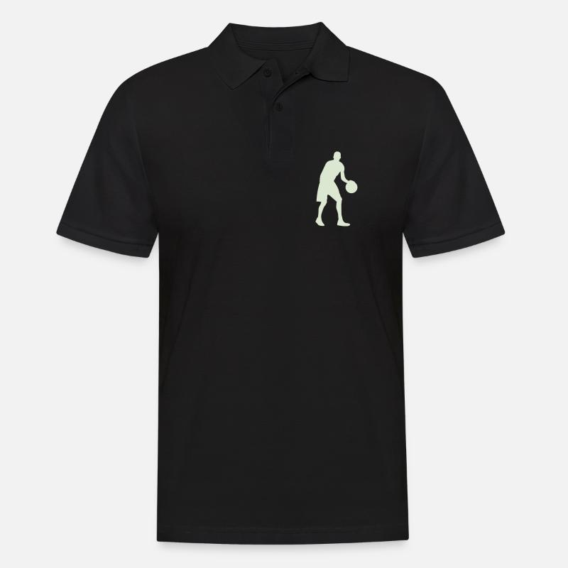 Silhouette de basket vert pastel - Polo Homme - noir