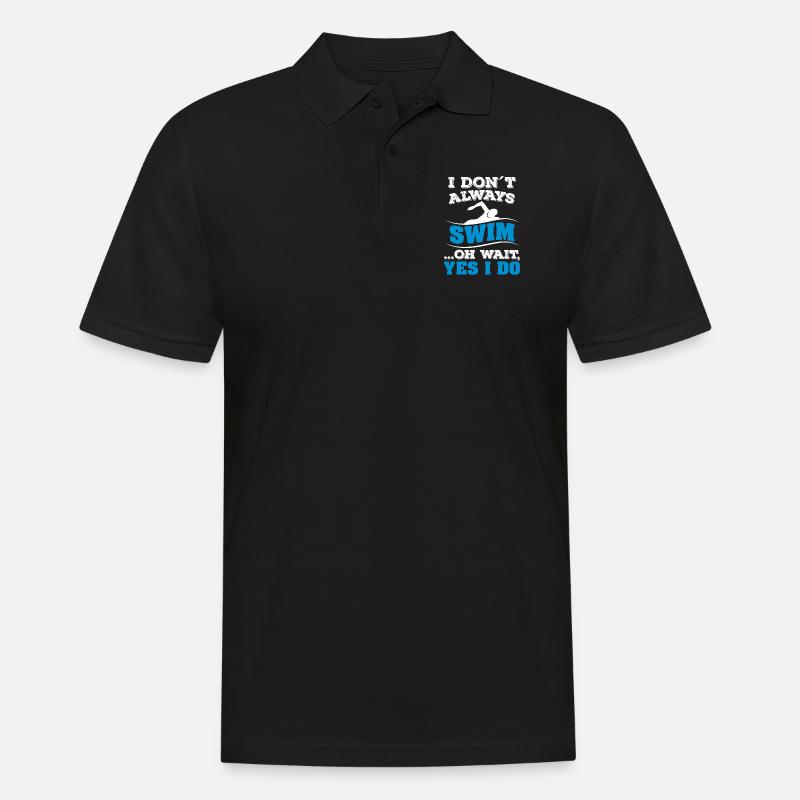 Schwimmen - Männer Poloshirt - Schwarz