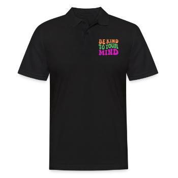 Be kind to your mind - Männer Poloshirt - Schwarz - Vorne - Kai (181cm)