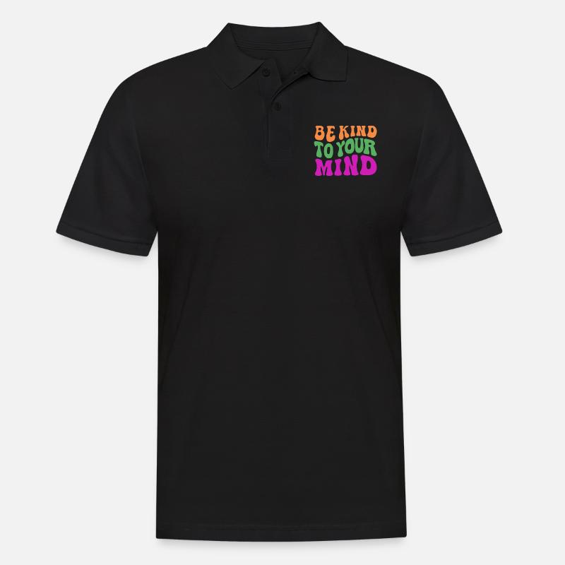 Be kind to your mind - Männer Poloshirt - Schwarz