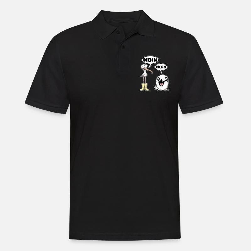 moin moin - Männer Poloshirt - Schwarz