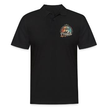 2002 April 2002 Geburtstag April 2002 April - Männer Poloshirt - Schwarz - Vorne - Kai (181cm)