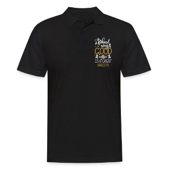 Lait Espresso Latte Macchiato - Polo Homme - noir - Devant - Kai (181cm)