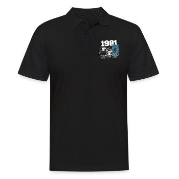 Jahrgang Jahrgang 1981 Geburtstagsgeschenk 1981 - Männer Poloshirt - Schwarz - Vorne - Kai (181cm)
