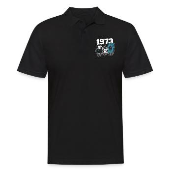 Vintage Born In 1973 Geburtstagsgeschenk 1973 - Männer Poloshirt - Schwarz - Vorne - Kai (181cm)