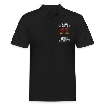 Meditation Awareness Om - Men's Polo Shirt - black - Front - Kai (181cm)