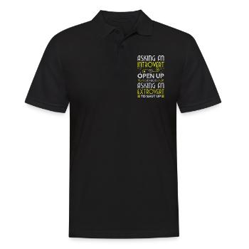 Introvert Human Alone Single - Men's Polo Shirt - black - Front - Kai (181cm)
