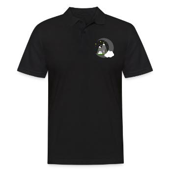 Campen unter Sternenhimmel in den Bergen - Männer Poloshirt - Schwarz - Vorne - Kai (181cm)