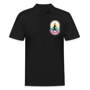 Yoga, Sports, Stretching, Nature, Wellness, Meditation - Men's Polo Shirt - black - Front - Kai (181cm)
