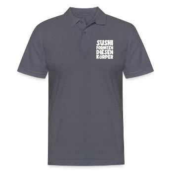 Sushi lovers sushi shaped this body - Men's Polo Shirt - charcoal grey - Front - Nico (186cm)