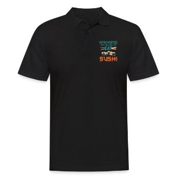 Amateur de sushis introverti mais prêt à manger des sushis - Polo Homme - noir - Devant - Kai (181cm)