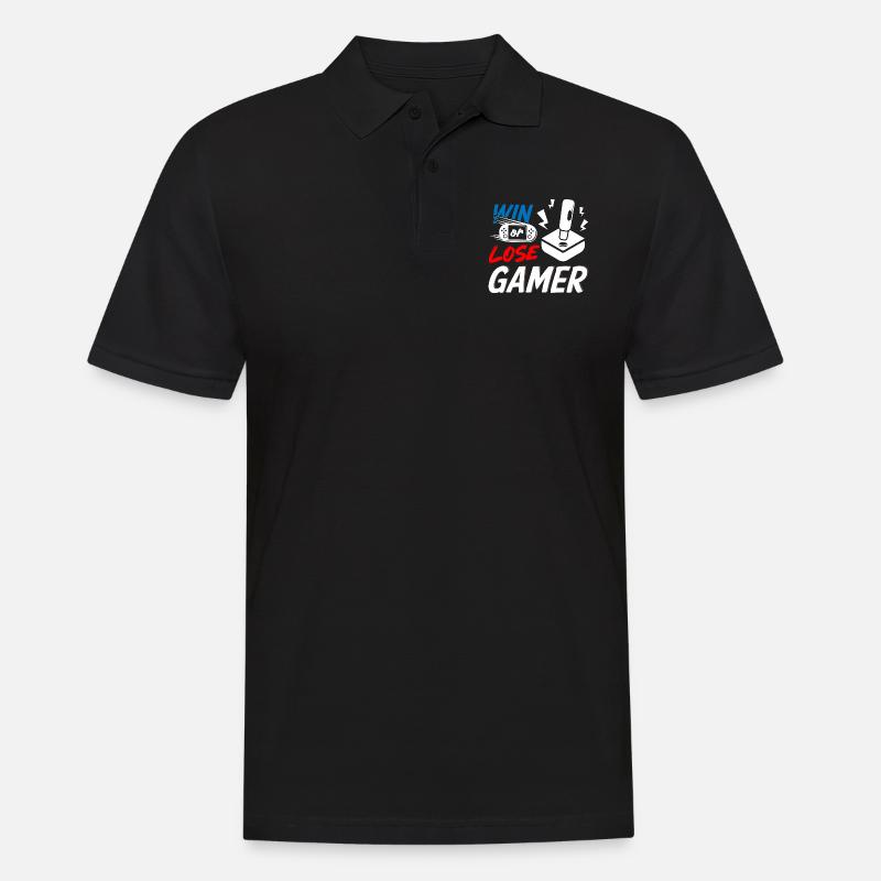Win or Lose Gamer - Männer Poloshirt - Schwarz