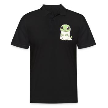 Lézard Halloween Bande dessinée Fantôme - Polo Homme - noir - Devant - Kai (181cm)