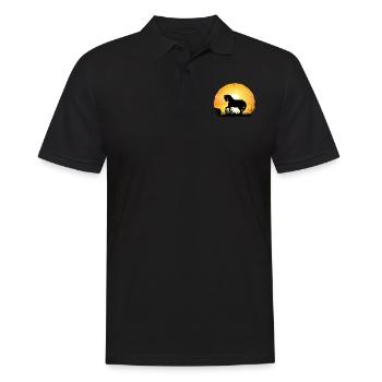 Sunset - Pony Horse - Men's Polo Shirt - black - Front - Kai (181cm)