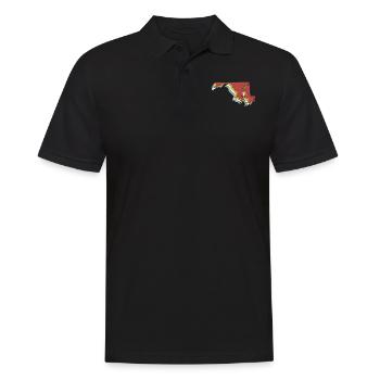 État des États-Unis - Carte vintage Maryland - Polo Homme - noir - Devant - Kai (181cm)