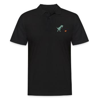 Vintage T-Rex - Männer Poloshirt - Schwarz - Vorne - Kai (181cm)