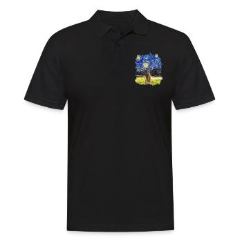 Starry Night - Belgian Malinois - Men's Polo Shirt - black - Front - Kai (181cm)