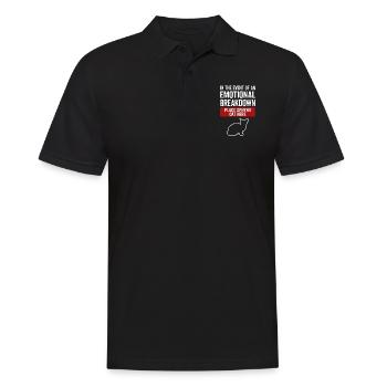 Emotional - Sphynx Katze - Männer Poloshirt - Schwarz - Vorne - Kai (181cm)