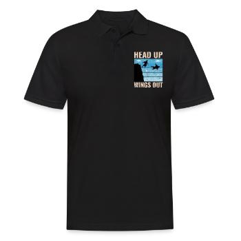 Wingsuit fliegen Base Jumping Fallschirmspringen Wingsuiting - Männer Poloshirt - Schwarz - Vorne - Kai (181cm)