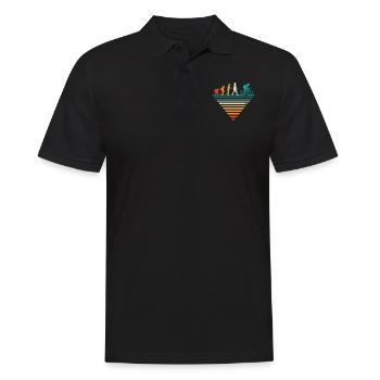 Evolution humaine - Vintage - Polo Homme - noir - Devant - Kai (181cm)