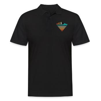 Human Evolution - Vintage Boating - Men's Polo Shirt - black - Front - Kai (181cm)