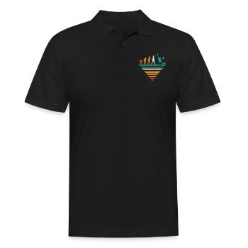 Evolution humaine - Bloc vintage - Polo Homme - noir - Devant - Kai (181cm)