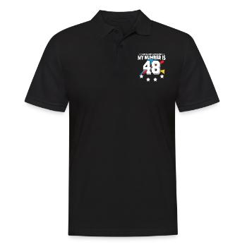 Age is just a number – 48th birthday - Men's Polo Shirt - black - Front - Kai (181cm)