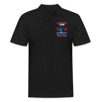 baseball alkohol team - Männer Poloshirt - Schwarz - Vorne - Kai (181cm)
