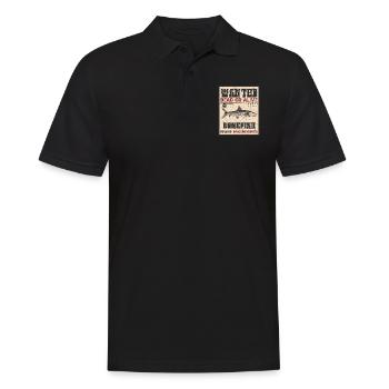 Gesuchter Fisch – Knochenfischangeln - Männer Poloshirt - Schwarz - Vorne - Kai (181cm)