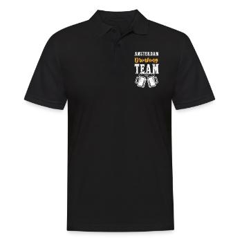 Équipe de buveurs d’Amsterdam - Polo Homme - noir - Devant - Kai (181cm)