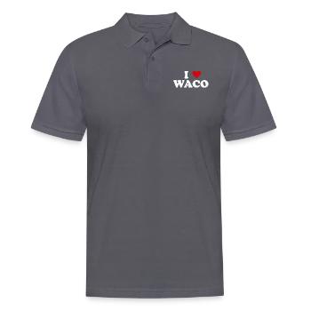 Coeur USA City - J’aime Waco - Polo Homme - charbon - Devant - Nico (186cm)