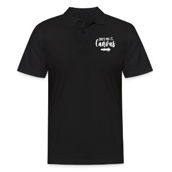 Meine Leinwand Meine Farbe - Paar Matching - Männer Poloshirt - Schwarz - Vorne - Kai (181cm)
