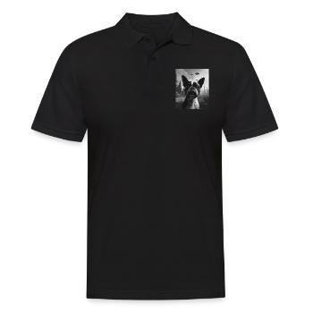 AliDog - Alien Selfie Boston Terrier OVNI - Polo Homme - noir - Devant - Kai (181cm)