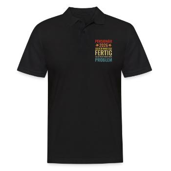 Pensionär 2026 Ich habe fertig Beamter Geschenk - Männer Poloshirt - Schwarz - Vorne - Kai (181cm)
