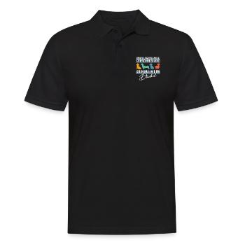 Intelligenz Mut Persönlichkeit - mein Dackel - Männer Poloshirt - Schwarz - Vorne - Kai (181cm)