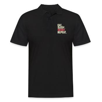 Eat Sleep Shoot Repeat Clay Pigeon Shooting - Men's Polo Shirt - black - Front - Kai (181cm)