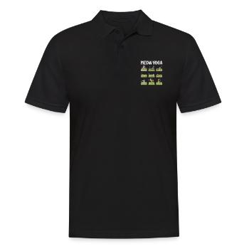 Lustige Katzen Yoga Haltungen - Männer Poloshirt - Schwarz - Vorne - Kai (181cm)